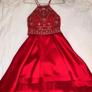 Red, beaded homecoming/cocktail dress